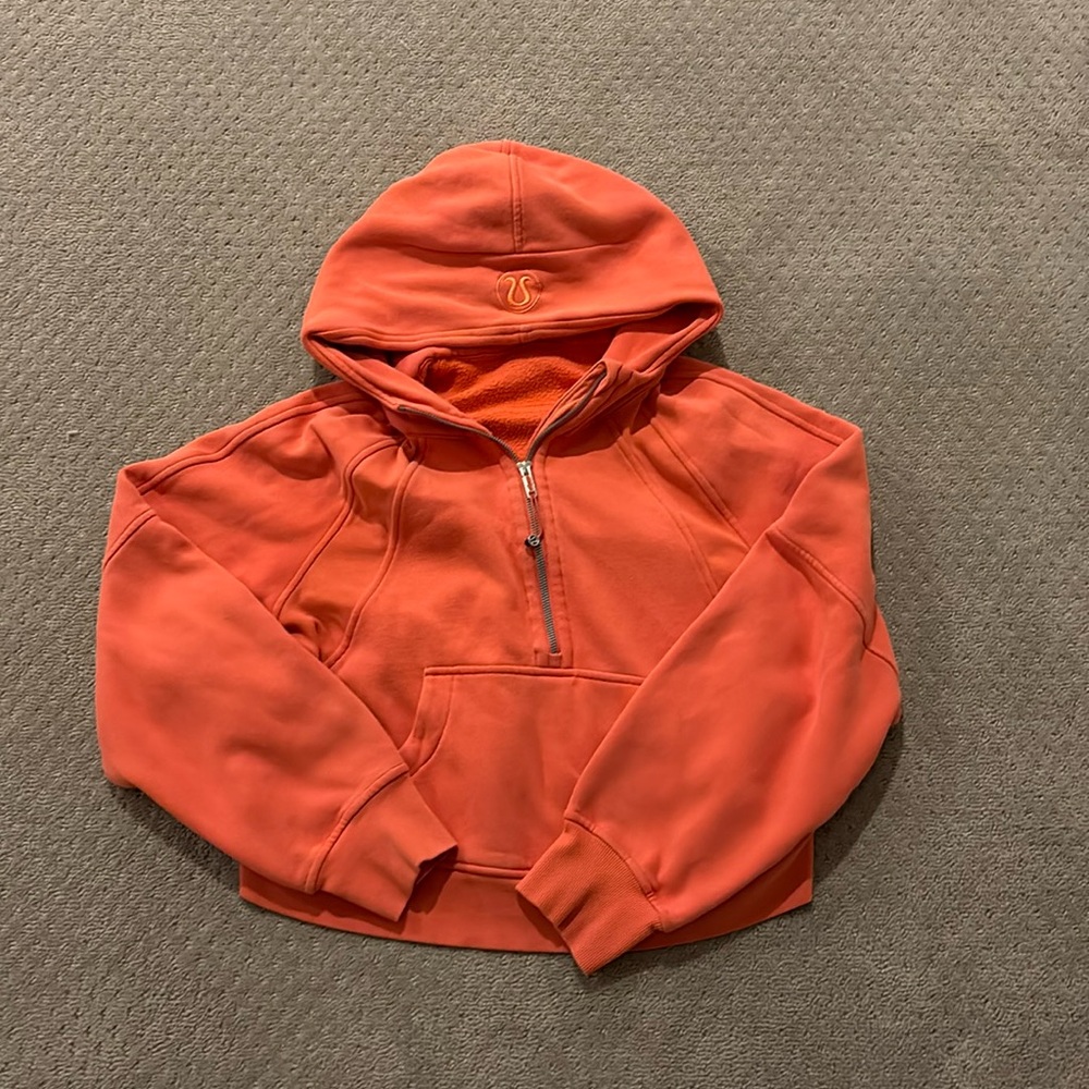 lulu lemon half zip scuba orange